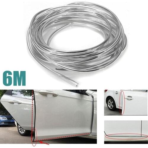 6M Universal Sticker Car Door Edge Scratch Protector Rubber Seal Strip Guard Trim Auto Door Decoration Protector PVC U-Shape
