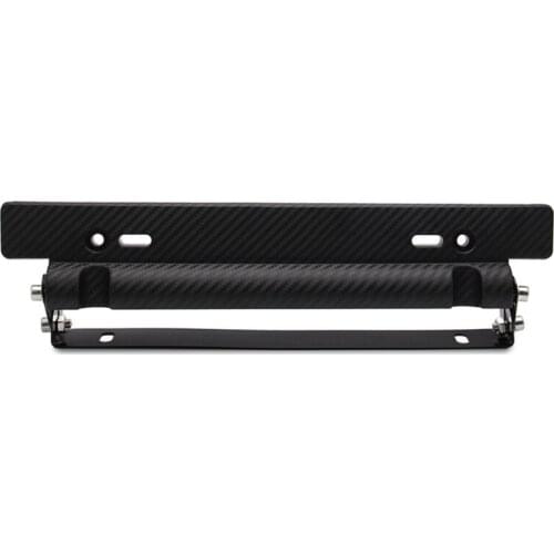 Universal Adjustable Car Number License Plate Frame Bracket Holder Carbon Fiber Auto Front Mount Bumper Brackets