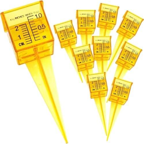 Bright Yellow Plastic Rain Gauge/Sprinkler Wide Mouth For Lawn Yard Garden Outdoor Home 3/4x1/2" Weather Instrument
