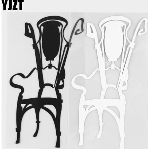 YJZT 8.2×14.7CM Old Style Wooden Chair Vinyl Decal Fun Design Car Stickers Black / Silver 20D-0219