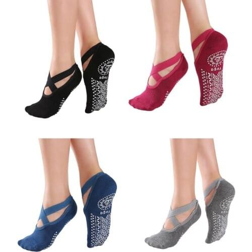 Women Bandage Yoga Socks Anti-Slip Quick-Dry Damping Pilates Ballet Socks Good Grip For Women Cotton Socks Drop shipping QHOE