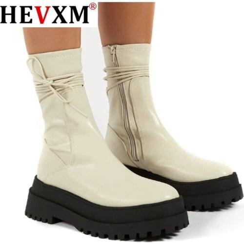 Motorcycle Boots Ladies Vintage Combat Autumn Boots Army Punk Goth Women Boots Women Biker PU Leather Short Boots Bota Mujer