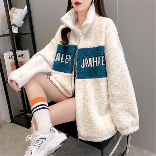 Women Faux Fur Coat Hooded Oversized Loose Jackets Spring Winter 2021 Casual Solid Long Sleeve Teddy Coat Fleece Zip Up Outwear