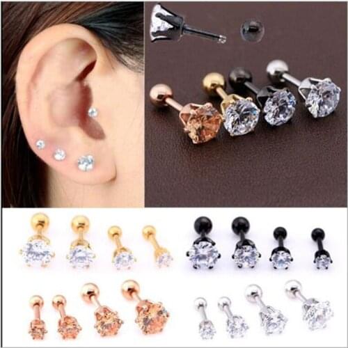 Hot new stainless steel six claw earrings ear bone nails nose nail punk jewelry 1 pc black rose gold