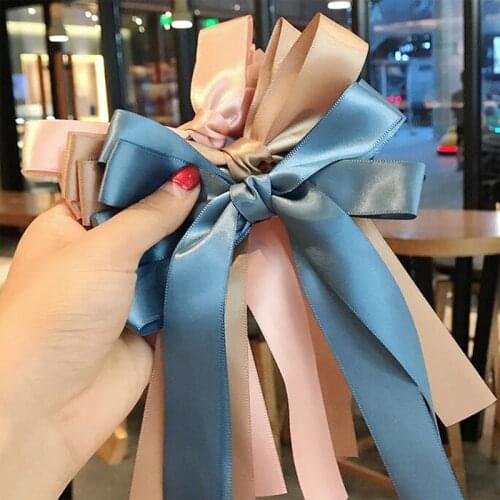 30 pieces/lot) Girls Ribbon Hair Bow With Alligator Clip 7 Colors Ponytail Holder Women Hair Accessories