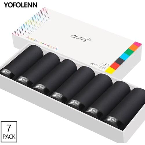 7pcs/lot Brand Modal Boxer Men Weekly Underwear Mens Shorts Boxers Black Sexy Homme Underpants Cheap Underclothes Underwaist