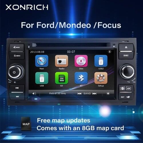 2 din Car Radio Multimedia For Ford Focus 2 3 mk2 Mondeo 4 Kuga Fiesta Transit Connect S-MAXC-MAX Stereo Audio GPS Navigation