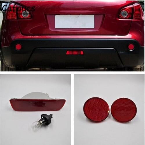 Cafoucs 3Pcs/set Car Rear Fog Light Bumper Reflector Warning Lamp For Nissan Qashqai 2007 2008 2009 2010 2011 2012 2013