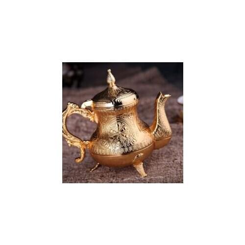 Gold - Silver Color Ahsen Zinc Casting Tea Pot
