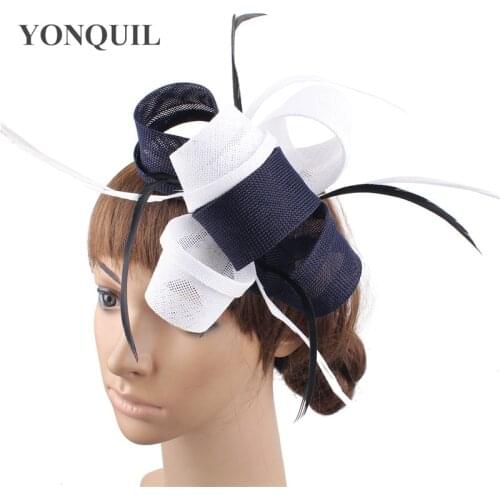 Elegant Ladies Wedding Party Headwear Women Bride Mariage Fascinator Hair Accessories Fashion Headwear Hair Clip Fancy Feather