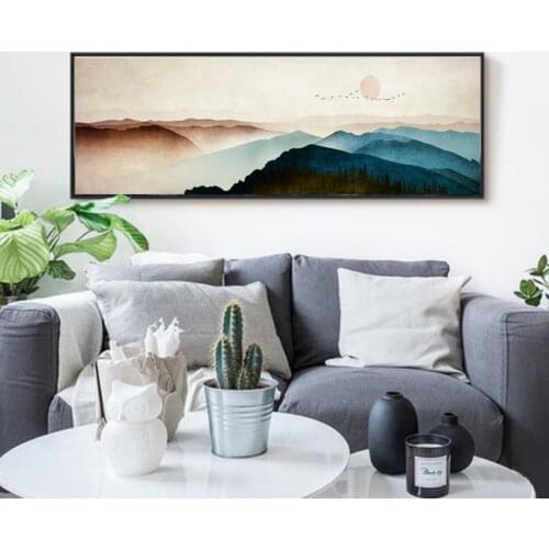 Chinese Style Mountains Modern Landscape Canvas Paintings Posters and Prints Wall Art Picture for Living Room Home Decoration