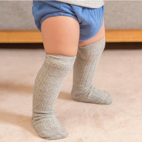 Baby Toddler Cotton Knee High Stockings New Popular Warm Stockings Solid Candy Color Rib Leggings Warmer 0-3Y
