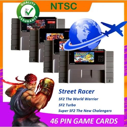 High Quality 16 Bit Street Racer Figherts Turbo Chalengers NTSC Big Gray Game Card For USA Version Game Players