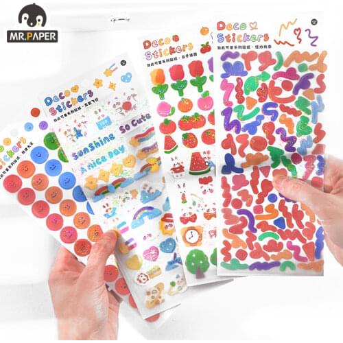 JIUMO 4Design 1Pc/bag Ins Style So Cute Series Sequins Creative Cute Hand Account DIY Decor Collage Material Plain Sheet Sticker