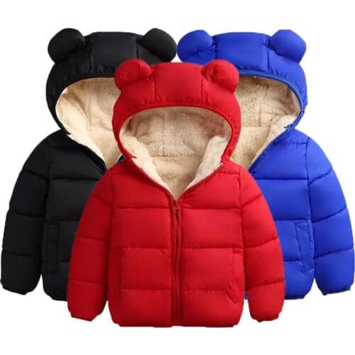 Baby Girls Jacket 2020 Fall Winter Toddler Jacket Coat Kids Lamb Velvet Cotton Warm Hooded Outerwear Coat Children Clothing