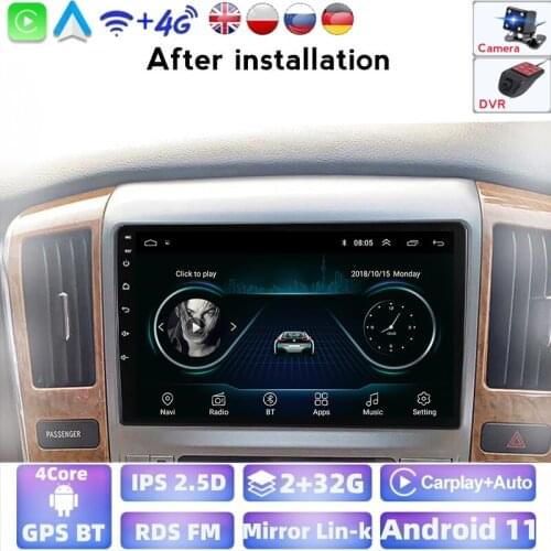 4Core Ram2G Rom32G Stereo Radio Android Car Multimedia Player For Toyota Alphard 2002 2003 2004 2005 2006 2007 Navigation WiFi