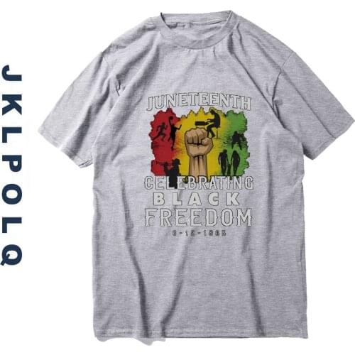 JKLPOLQ Summer Streetwear Style Oversize Mens T-Shirt Women Tees 1865 June Teenth Celebrating Black Freedom Printing XS-3XL