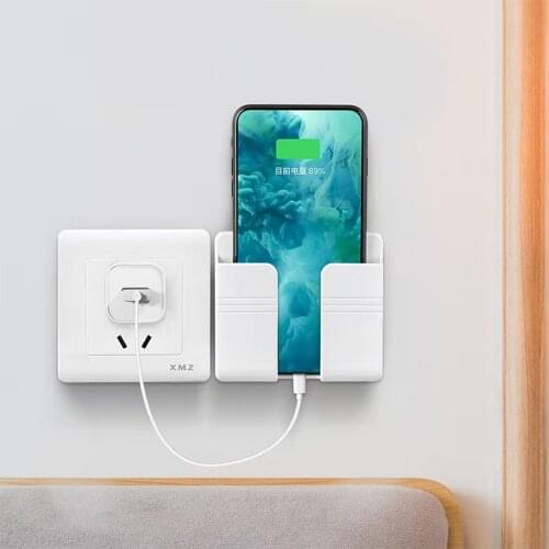Wall-mounted charger hook for Iphone Xiaomi IOS universal mobile phone hanger remote control storage rack charging stand