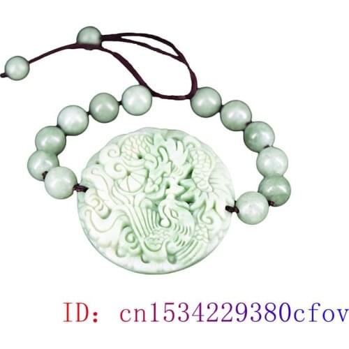 Jade Dragon Phoenix Bracelet Fashion Amulet Green Gifts Bangle Jewellery Natural Charm Jadeite