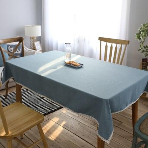 Pure color cotton and linen table cloth Chinese style living room rectangular table cloth home restaurant table cloth