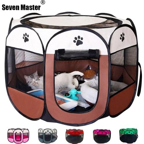 Pet Tent Playpen Dog Cat Breathable Crate Outdoor Portable Fold Camping House for Dogs Puppy Delivery Room
