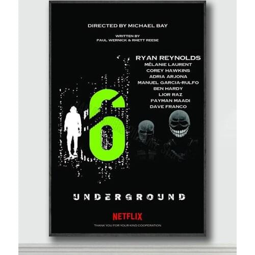 NJ184 Six Underground Movie 2 Silk Posters and Prints wall art Art Poster Home Decor