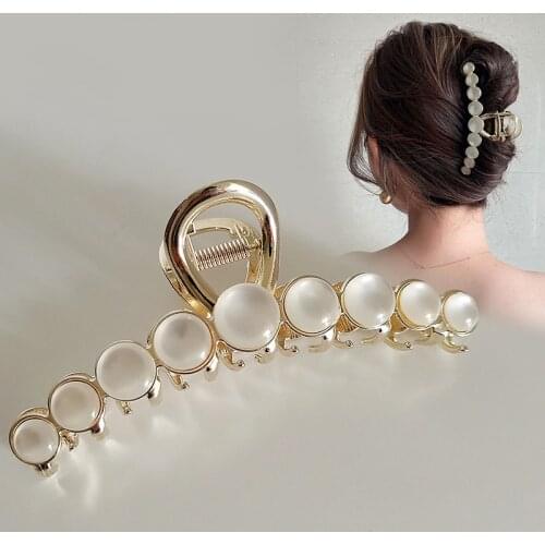 Explosive Retro Pearl Clip Hairpin Female New Style Beautiful Temperament Clip Shark Clip Headdress