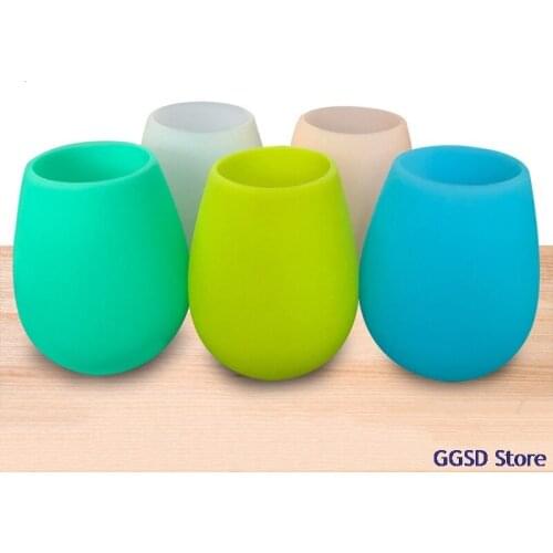 Silicone Wine Glass Cup Unbreakable Wine Glass Camping Beer Juice Water Drinking Cup for Outdoor Party Travel Picnic Drinkware