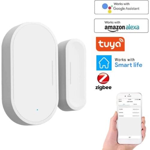 Tuya Zigbee Smart Door Sensor Door Open / Closed Detectors Home Alarm Compatible With Alexa Google Home Tuya APP