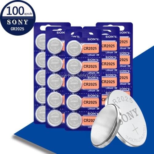 Sony 100pcs original cr2025 ECR2025 BR2025 DL2025 KCR2025 LM2025 3v button battery coin battery for watch car toy