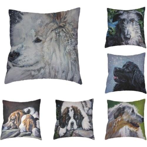 Universal Terrier Cushion Cover Pets Dog Playing Para Almofada Camping Rabbit Wave Point Bow Home Office Bed Couch Decoration
