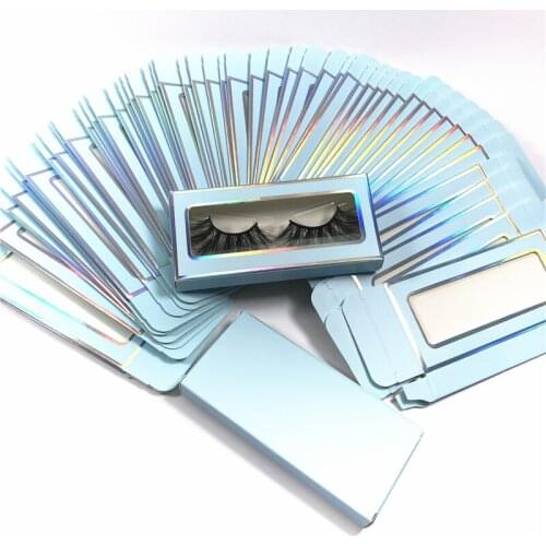 Lashes Packaging Boxes Bulk Multi Color Rectangle Shape Glitter Paper Eye Lash Packaging Box Wholesale