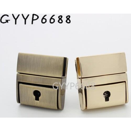 1-5sets 2 colors 32x30mm new product metal rectangle key lock push lock woman shoulder bags closured purses parts