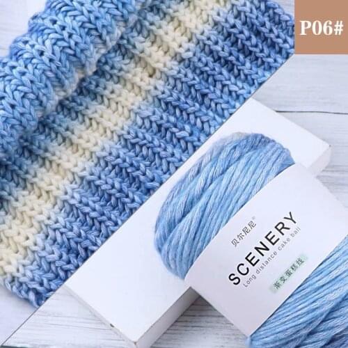 100g high quality Cake Line Wool duan ran Gradient Plush Milk Cotton Rainbow Lines Shawl wu cai xian Quality Assurance