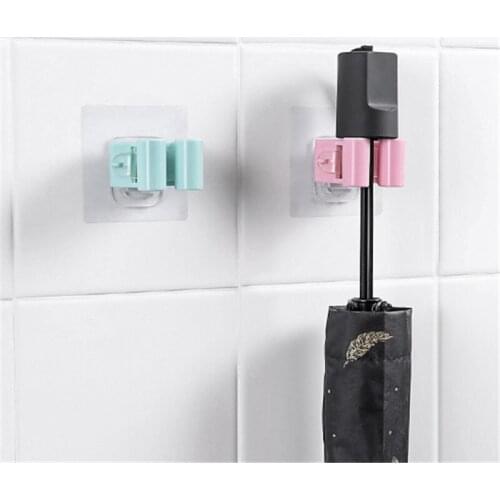 1PCS Multifunctional Self-adhesive Wall Mounted Mop Hooks Holder Brush Broom Hanger Storage Rack Bathroom Holder Shower Hooks