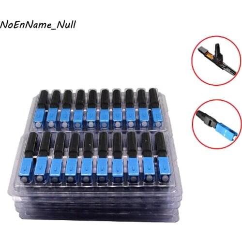 100PCS Fast Connector SC UPC Fiber Optic Single Mode Wiring Cable Quick Connector Embedded Optical Cold Connection FTTH Tool kit