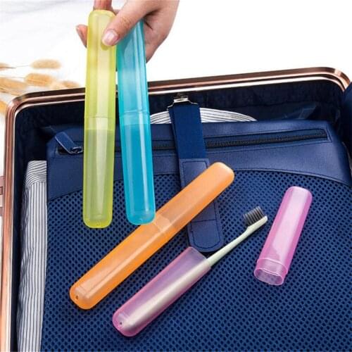 2 Pcs Bathroom Toothbrush Holder Plastic Toothbrush Box Organizer Toothbrush Case Random Color Bathroom Accessories