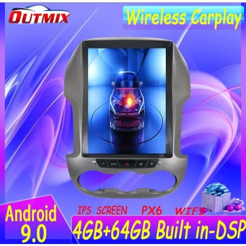 4GB+64GB Android 9.0 PX6 Tesla Style Car Radio GPS Navigation For Ford EDGE 2007 - 2014 Auto Multimedia Player Stereo Head Unit