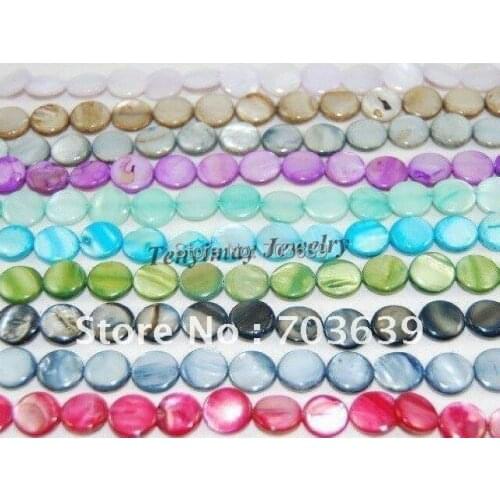 5 strands/lot 10mm round shell charms beads, multicolor shell jewelry accessory free shipping