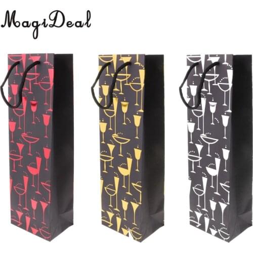 5 Pieces Elegant Paper Wine Bottle Champagne Bags for Wedding Ceremony Souvenir Gifts