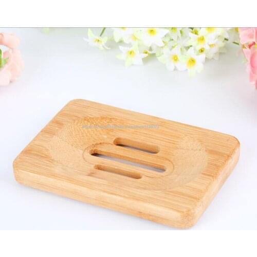 50PCS Natural Bamboo Wooden Soap Dish Tray Holder Storage Rack Plate Box Container for Bath Shower Bathroom Washing