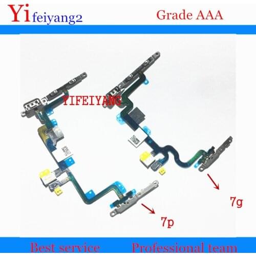 50pcs YIFEIYANG New with Metal Bracket Power switch on off Volume Mute Button flex Cable Assembly For iPhone 7g 7 Plus