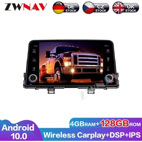 Carplay 128G Android 10.0 Head unit DVD Player Car Navigations for Kia Morning Picanto 2016-2018 GPS Audio Multimedia Auto Radio