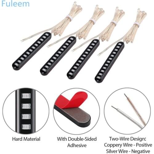 Fuleem 4PCS 12v Motorcycle Number License Plate Light 12 LED Flowing Motorbike Rear Lamp Waterproof