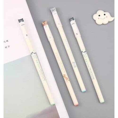 1PC Cute Cat Gel Pen The Cats Story Printing Black Ink Pens Office Material School Supplies