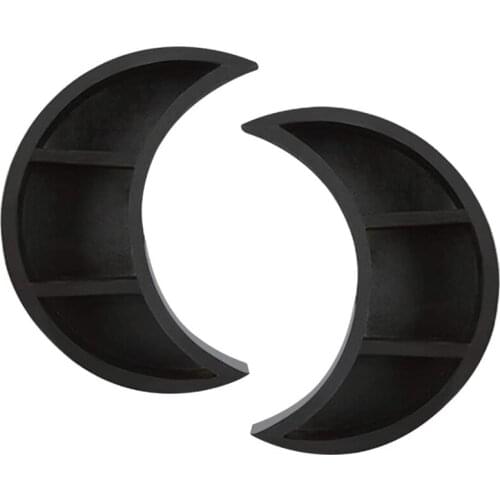 HOT 2Pcs Wood Moon Shelf For Crystals