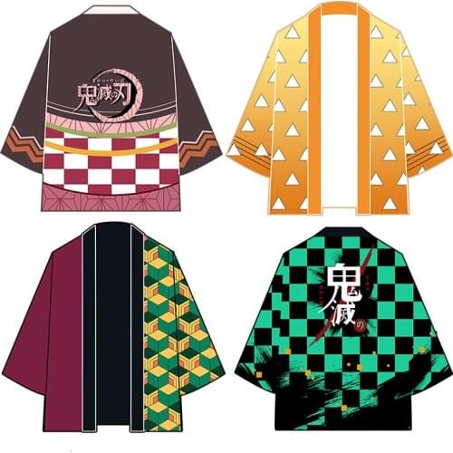 Anime Demon Slayer Kimetsu No Yaiba Tanjiro Kamado Nezuko Cosplay Costumes Men Kimono Jackets Cloak Halloween For Women CS055