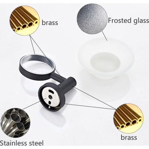 Brass Wall Mounted Soap Dish Holder Bathroom Soap Oragnizer Holder Black