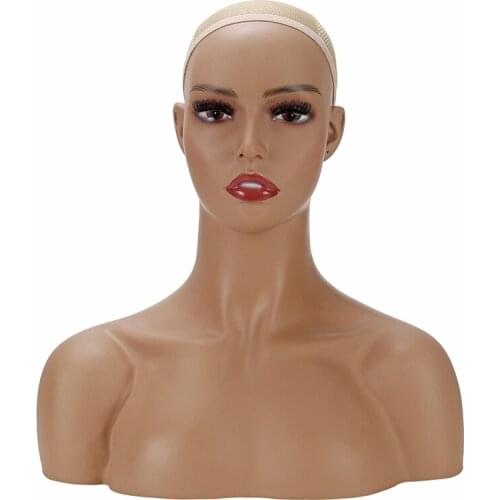 PVC Female Mannequin Head Bust For Wig Stand