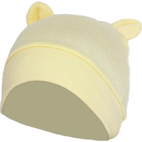 Cute Ears Baby Hat Solid Color Beanie Newborn Infants Autumn Winter Bonnet
